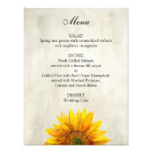 Impression Photo Affiche du menu mariage de tournesol. Menu rustiqu (Devant)
