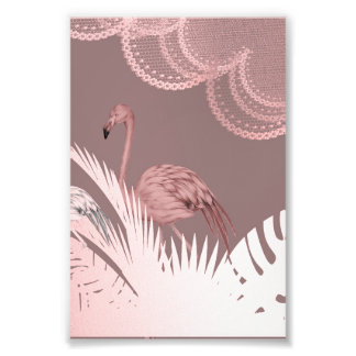 Impression Photo Affiche fantastique de flamant rose dans une forêt