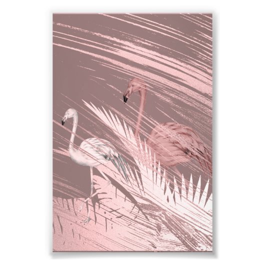 Impression Photo Affiche fantastique de flamant rose dans une forêt (Devant)