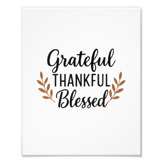 Impression Photo Affiche Grateful, Thankful, Blessed (Devant)