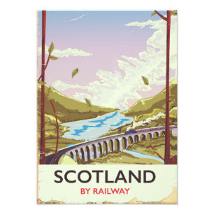 Impression Photo Affiche locomotive vintage de voyage de l'Ecosse