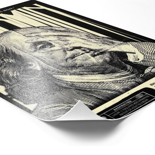 Impression Photo Affiche Motivante de Benjamin Franklin (Coin)