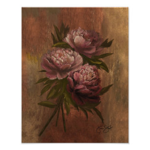 Impression Photo Affiche Pivoines 28x35,5 cm