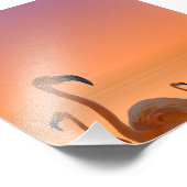 Impression Photo Affiche Tropicale Flamant du Coucher de Soleil (Coin)