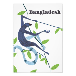 Impression Photo Affiche vintage de vacances sur le singe du Bangla