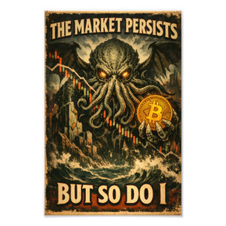 Impression Photo Affiche vintage horreur Bitcoin – “Le Marché Persi
