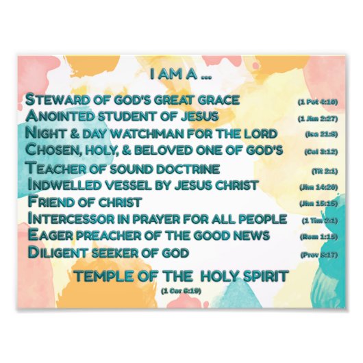 Impression Photo Affirmations bibliques arc-en-ciel w_Scripture 4 (Devant)