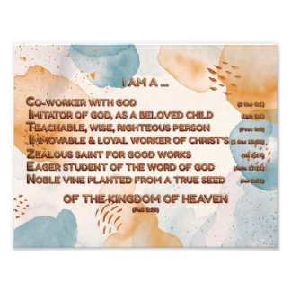 Impression Photo Affirmations bibliques de Boho Acrostique w_Script