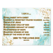 Impression Photo Affirmations bibliques d'or Acrostique w_Scripture (Devant)