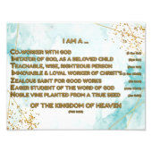 Impression Photo Affirmations bibliques d'or Acrostique w_Scripture (Devant)