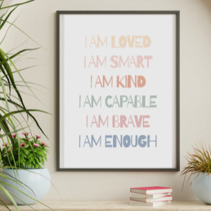 Impression Photo Affirmations neutres pour la crèche pour enfants