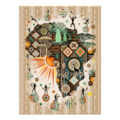 Impression Photo Africa Map Decorative Tribal Elements Pattern (Devant)