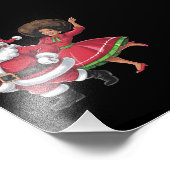 Impression Photo African Père Noël Mme Claus Dansant Noël américain (Coin)