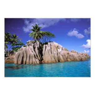 Impression Photo Afrique, Seychelles, île de La Digue. Granite