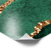 Impression Photo Agate Green Gold Parties scintillant Geode Marbre (Coin)