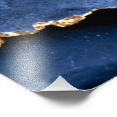 Impression Photo Agate Marine Blue Gold Parties scintillant Gemston (Coin)