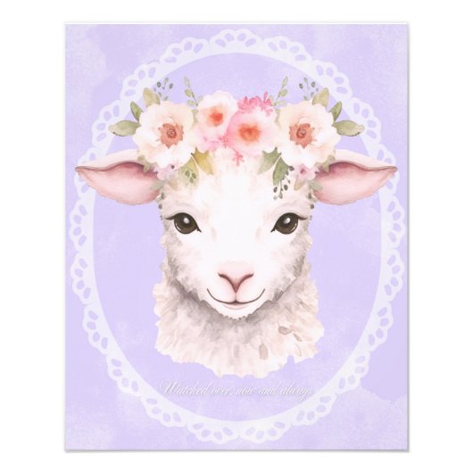 Impression Photo Agneau de bébé avec poitrine fleurie Art (Devant)