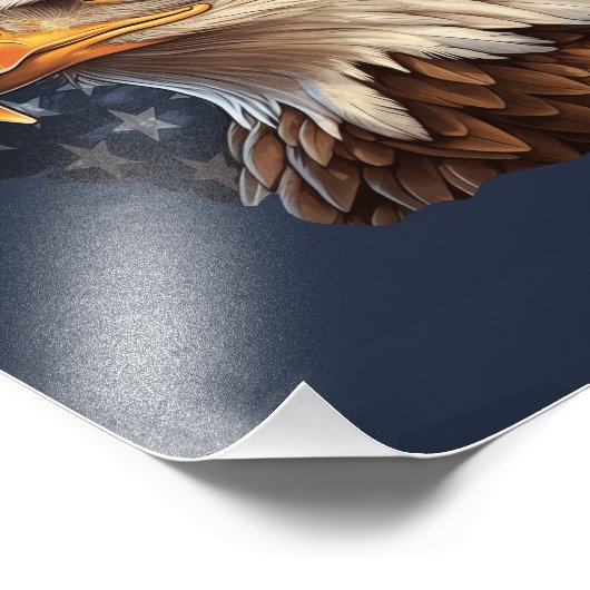 Impression Photo Aigle à drapeau américain (Coin)