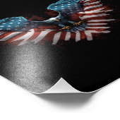 Impression Photo aigle avec drapeau américain (Coin)