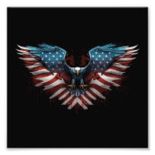 Impression Photo aigle avec drapeau américain (Devant)