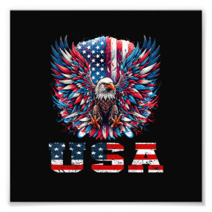 Impression Photo Aigle Patriotique Drapeau USA