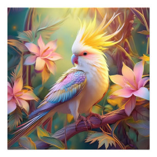 Impression Photo Aile Iridescente Cockatiel Imaginaire Oiseau