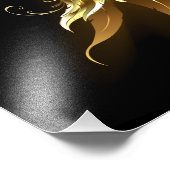 Impression Photo Ailes d'Ange d'or sur arrière - plan noir (Coin)