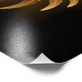 Impression Photo Ailes d'Ange d'or sur arrière - plan noir (Coin)