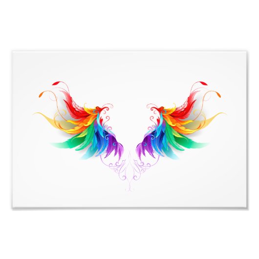 Impression Photo Ailes fluffy arc-en-ciel (Devant)