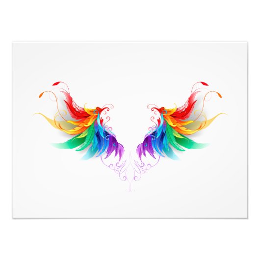 Impression Photo Ailes fluffy arc-en-ciel (Devant)