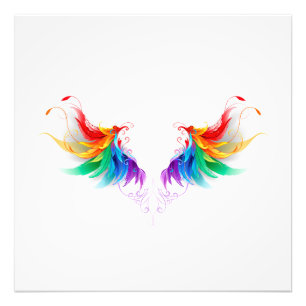 Impression Photo Ailes fluffy arc-en-ciel