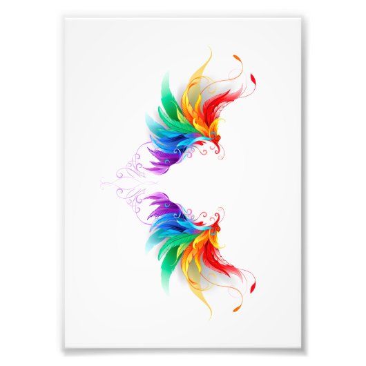 Impression Photo Ailes fluffy arc-en-ciel (Devant)