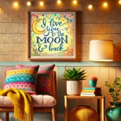 Impression Photo Aimez-vous à la Lune Baby Inspirivity Plaque