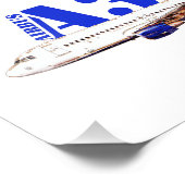 Impression Photo Airbus a320 Dessin à l'aquarelle d'avion (Coin)