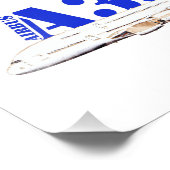 Impression Photo Airbus A380 Dessin d'aquarelle d'avion (Coin)