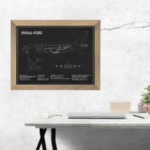 Impression Photo Airbus a380 - Plans de dessin de plan d'avion PD