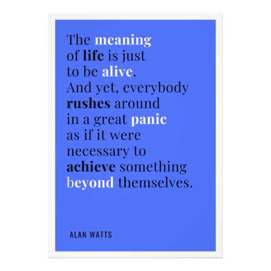 Impression Photo Alan Watts - Le sens de la vie (Devant)