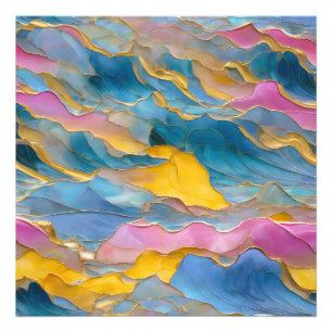 Impression Photo "Algeciras" Vagues de sable rose bleu