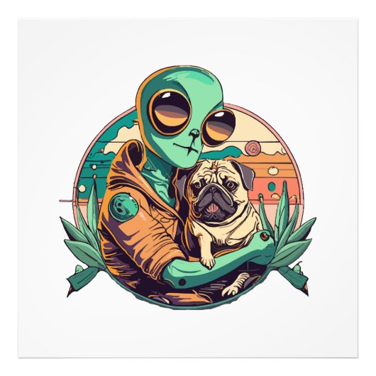 Impression Photo Alien et Pug (Devant)