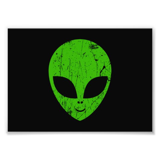Impression Photo alien vert tête pour science-fiction extraterrestr (Devant)