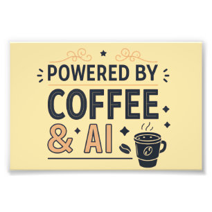Impression Photo Alimenté par le Café & l'IA Retro Tech Vector