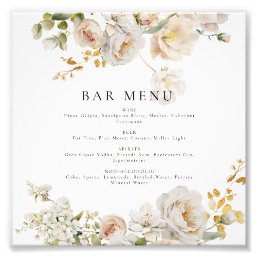 Impression Photo Allure - Roses blanches et souffle du bébé (Devant)