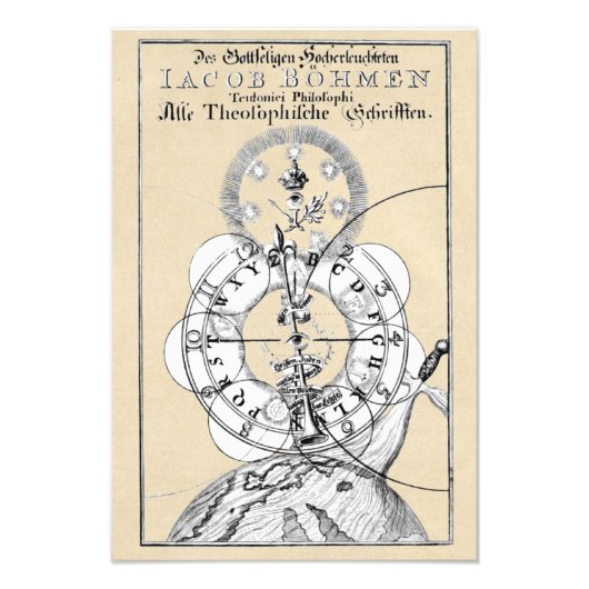 Impression Photo Alphabet ésotérique de Jakob Böhme (Devant)