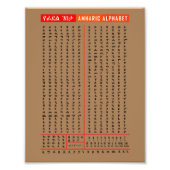 Impression Photo Alphabet éthiopien (Devant)