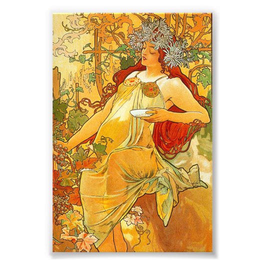 Impression Photo Alphonse Mucha Art Nouveau Automne (Devant)