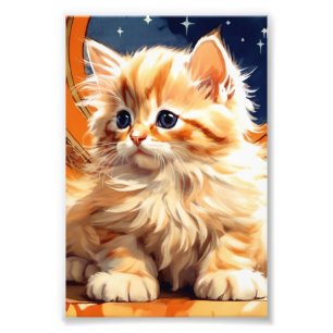 Impression Photo Alphonse Mucha Art Nouveau Chat orange