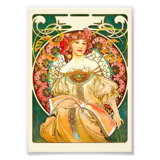 Impression Photo Alphonse Mucha Art Nouveau Daydream (Devant)