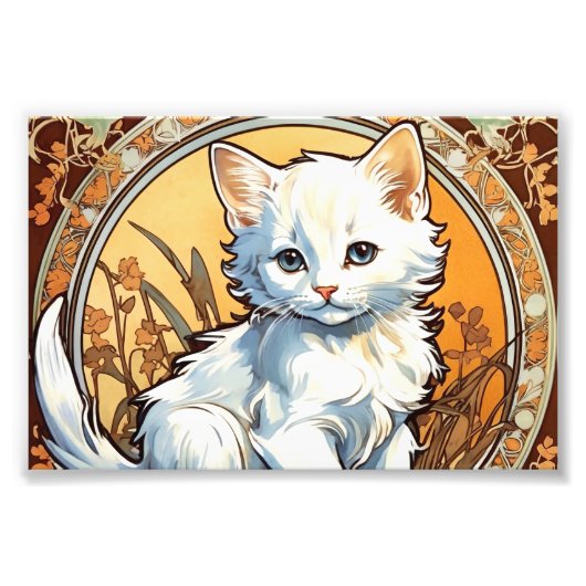 Impression Photo Alphonse Mucha Style Chat (Devant)