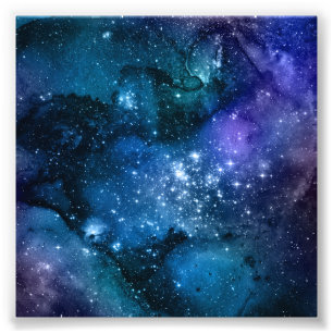 Impression Photo Amateurs de galaxie Starry Space Blue Sky White Sp