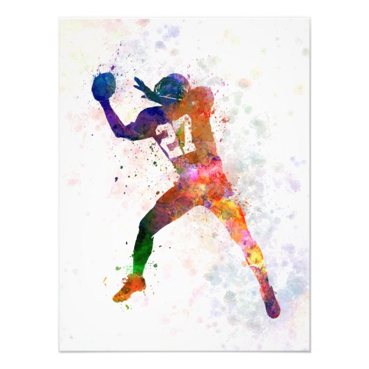 Impression Photo american football player man catching receiving (Devant)